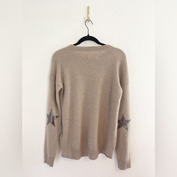 Zadig & Voltaire Vivi Patch Star Elbow Patch 100% Cashmere Sweater NWT. Small - Picture 3 of 11